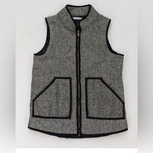 Goodnight Macaroon Women's Vest Black & White Herringbone Size Medium